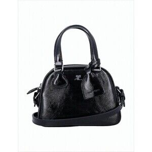 Courrèges Structured Black Cow Leather Crossbody Bag - NWT